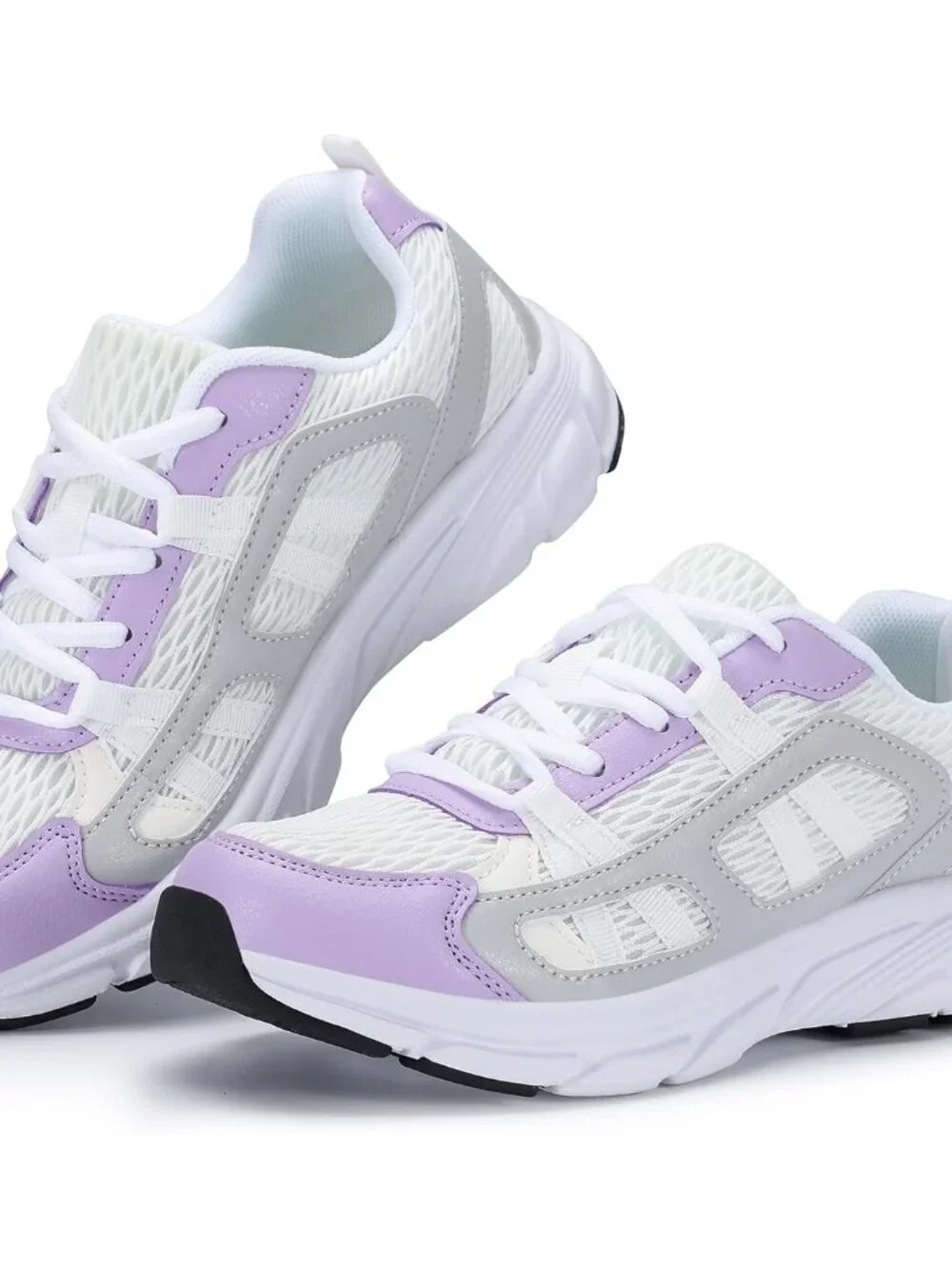 Women's Purple White Walking Shoes Comfortable Running Casual Tennis Sneakers
